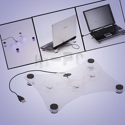 New USB Laptop Notebook Cooling Cooler Pad 3 Built in Fans with Blue 