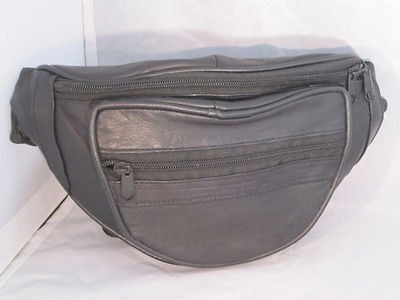 FANNY PACK BEAUTIFUL DESIGNER STYLE NEW BLACK LEATHER