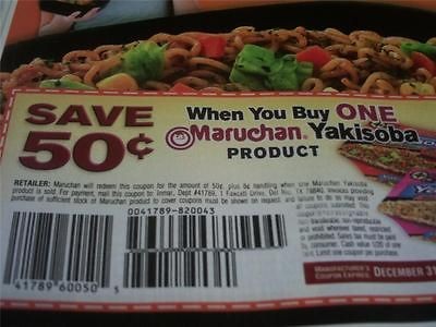 Newly listed 15 Coupons $.50/1 MARUCHAN YAKISOBA 12/31/2012