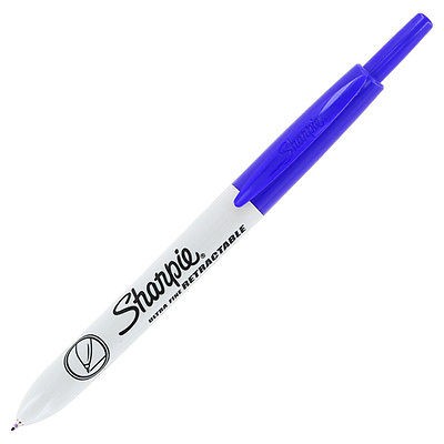 Sanford Sharpie Retractable Ultra Fine Point Permanent Blue Markers 