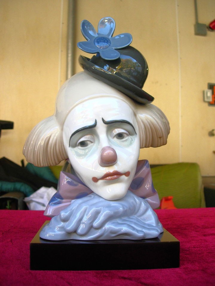 LLADRO FIGURINE CLOWN PENSIVE BOWLER HAT RETIRED CIRCUS #5130 IN MINT 