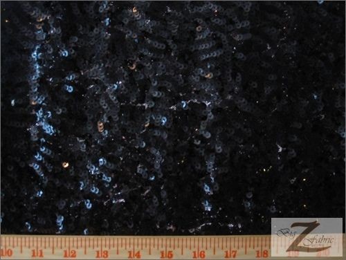 SCALE SEQUIN FABRIC Black  SOLD BTY SEAWEED/SC​ALE/FISH
