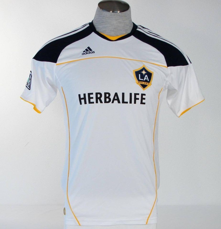 Adidas ClimaLite LA Galaxy Short Sleeve White Soccer Football Jersey 