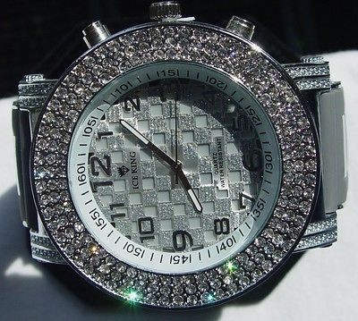   OUT GREY DIAMONDS 50 CENTS TECHNO ICE KING HIP HOP WATCH LIGHTS UP 181