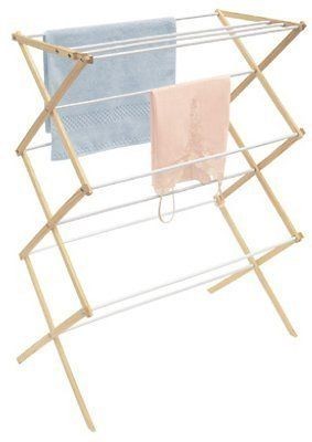 Pro Mart Wooden Knock Down Clothes Laundry Folding Drying Rack NEW 
