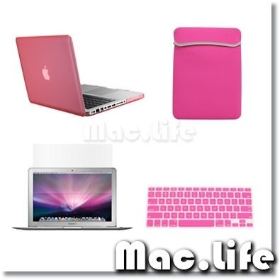   PINK Case for Macbook PRO 13+Keyboard Cover+LCD Screen+ Bag+Mouse