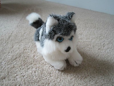 Alaskan Husky Dog Malamute Soft Plush Stuffed Toy Animal 10 Vintage 
