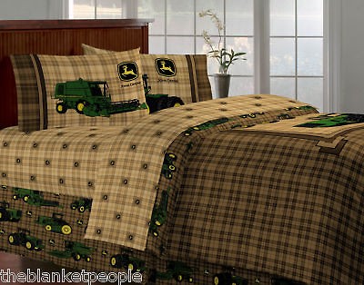 Newly listed NEW JOHN DEERE TRACTOR & PLAID FULL 5PC BEDDING SET