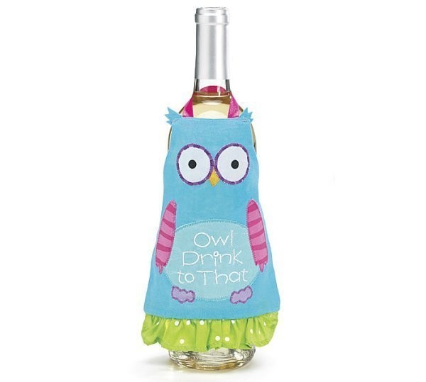 Wine Apron Dress Hootie Cutie Owl Gift Bag Bottle Cover Ill Drink to 