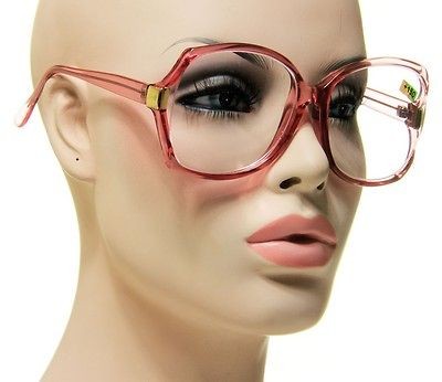 New Retro Optical Reading Glasses Transparent Pink With Gold 