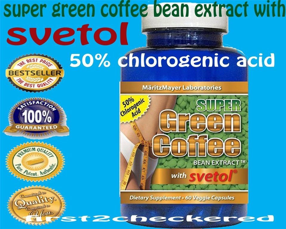 PURE GREEN COFFEE BEAN EXTRACT W/ SVETOL IMPROVED BEST 50% CHLOROGENIC 