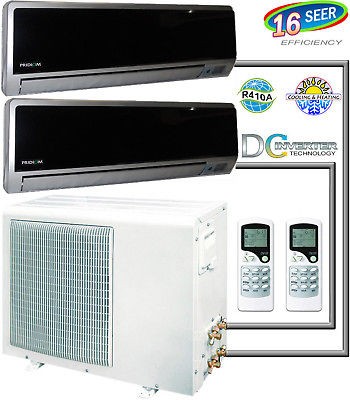 Mini Split AC Ductless Air Conditioner Heat Pump, 30000 BTU Dual Zone 