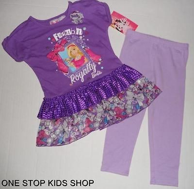 BARBIE Doll Toddler Girls 2T 3T 4T 5T Outfit TUNIC SET Shirt Top Pants