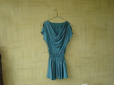 Black Halo size 2 aqua blue silk dress
