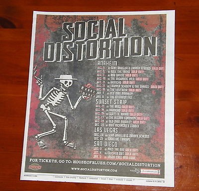 SOCIAL DISTORTION CONCERT LIST POSTER AD ~ HOUSE OF BLUES ~