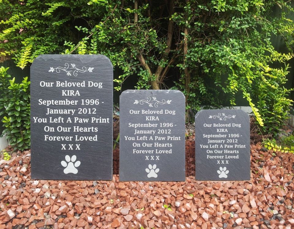 Natural Slate Pet Dog Memorial Grave Marker Headstone 3 Sizes 