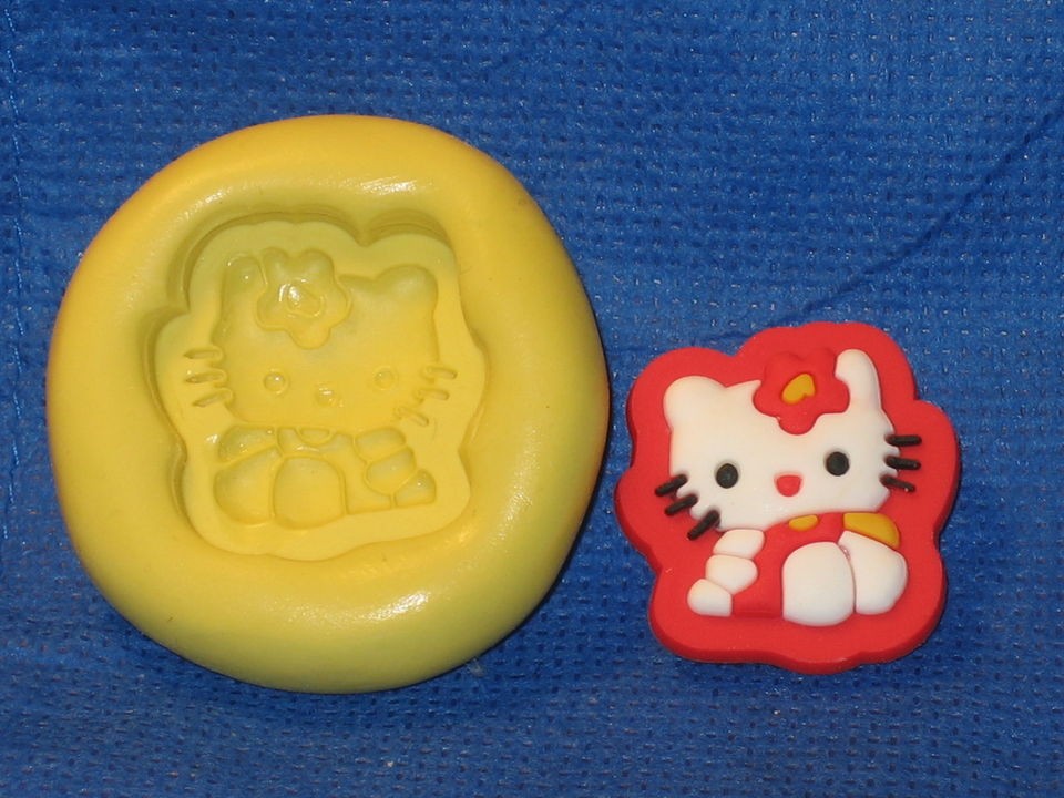 Hello Kitty Push Mold Resin Clay Candy Food Safe Silicone #527 