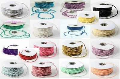 yards 3mm Ribbon Wedding Craft Cards Scrapbook STRING PEARL BEADS