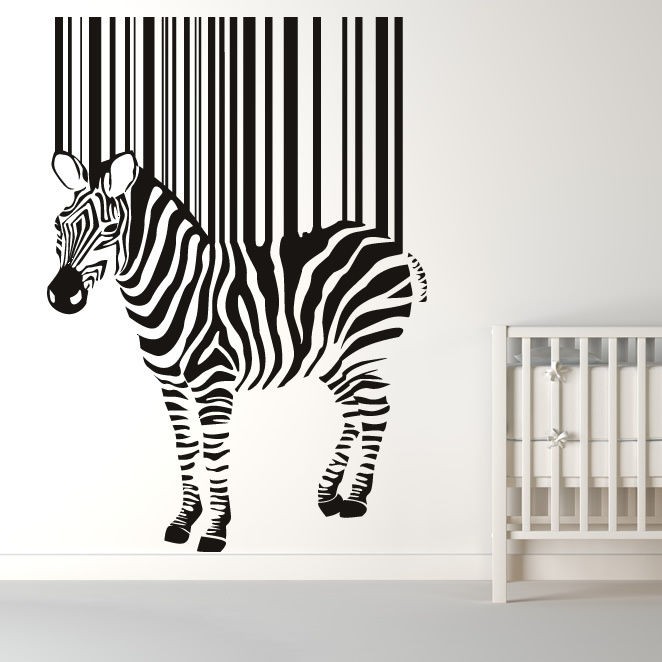 Zebra Barcode Stripes Animals Wall Art Stickers Wall decal Transfers