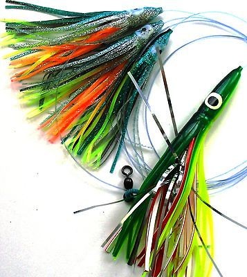 TUNA CLONE CUSTOM LURE Mex/Flag W/ MYLAR STRIPS Mahi Marlin TUNA Wahoo