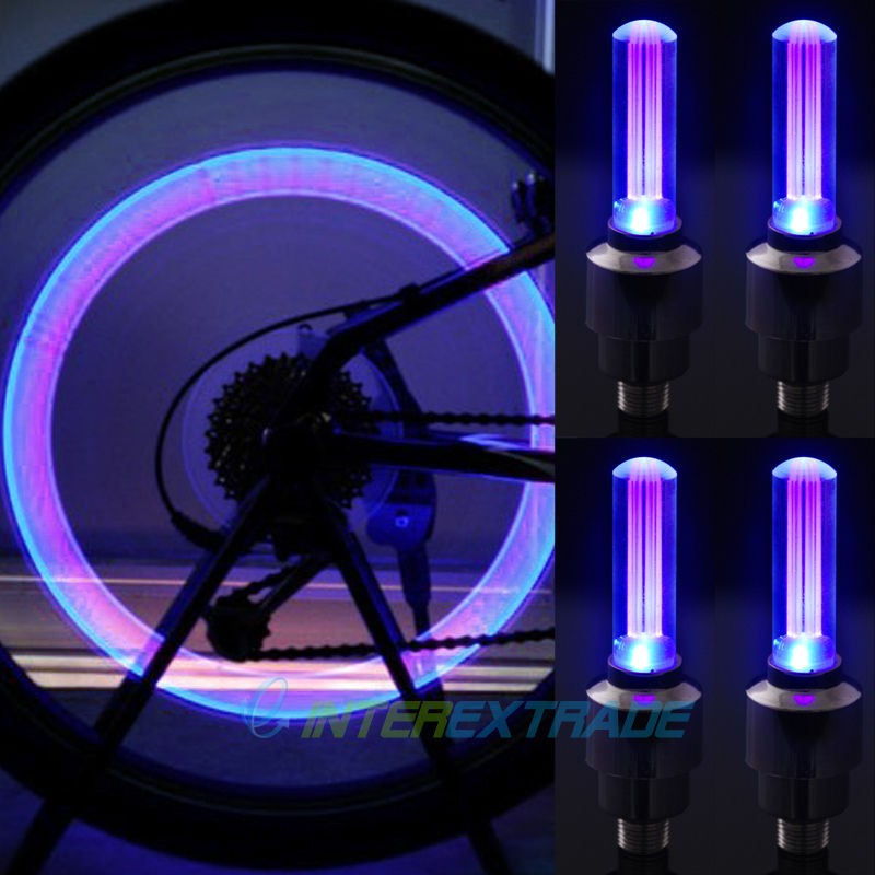   Girls Cycling Pink Motor Car Bike Tire Wheel Valve Cap Alarm LED Light