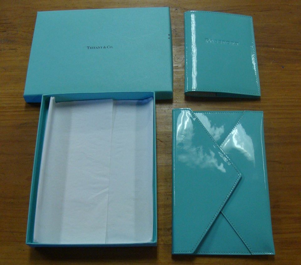   and Company Blue Leather Envelope and Passport Holder Cover With Box