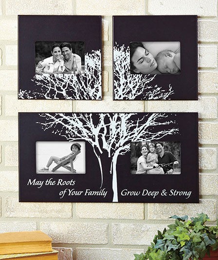   Black and White Family Tree Photo Picture Wooden Frame Home Decor