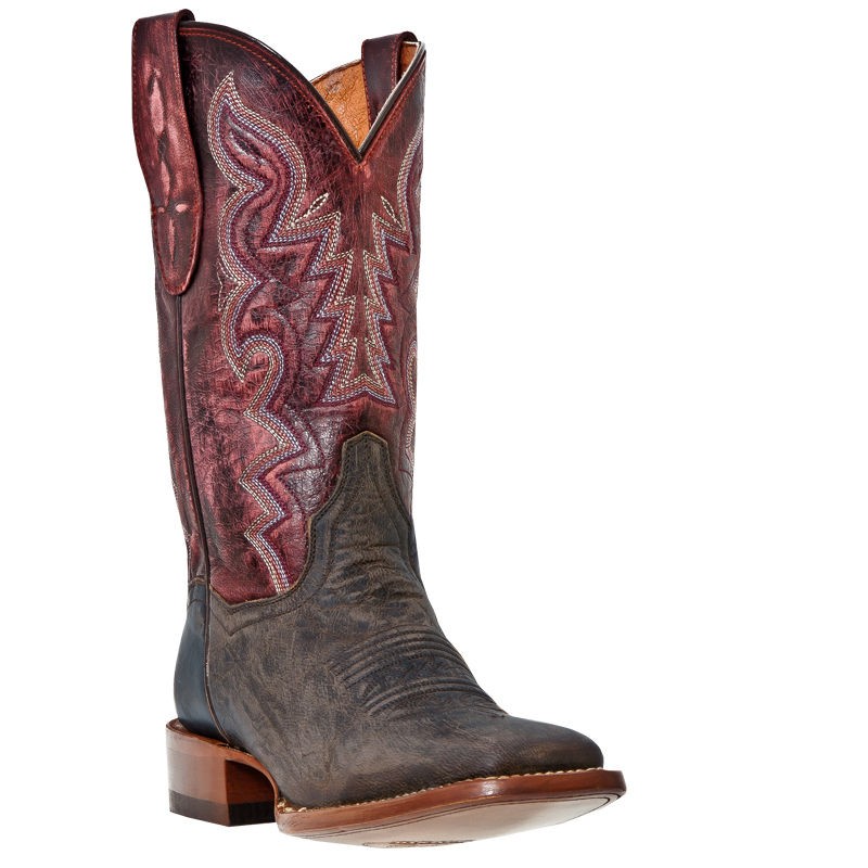   Post Womens San Saba Cowboy Western Boots Chocolate/Red Sanded DP2907
