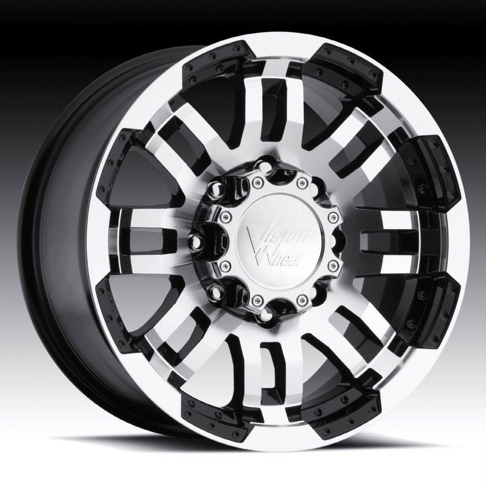 16 inch Vision Warrior Black Wheels Rims 5x5.5 5x139.7 / Dodge Dakota 