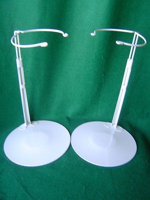 Newly listed DOLL STANDS TWO 2 Light Gray METAL for 16  26 inch size 