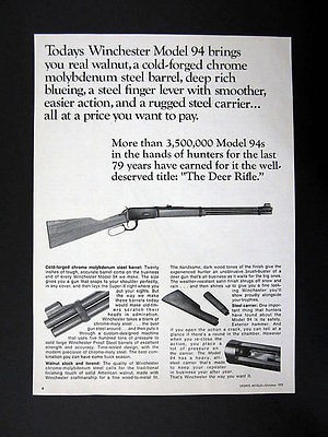 Winchester Model 94 Rifle deer 1973 print Ad advertisement