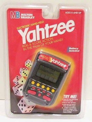 YAHTZEE ELECTRONIC HANDHELD GAME BY MILTON BRADLEY 1995 MOC MINT 