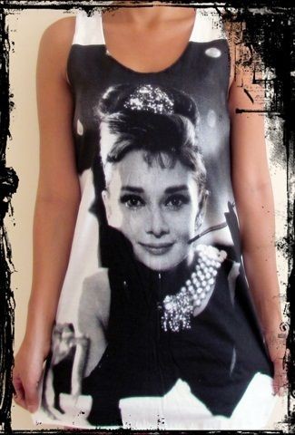 Audrey Hepburn Vest** Free Size Tank Top Singlet T Shirt **Sizes S 