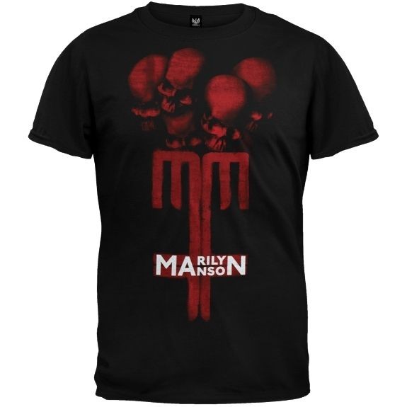 Marilyn Manson   Skull Cross T Shirt Music Artist Band Tee Shirt