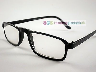 NEW Black +2.50 2.5 Designer READING GLASSES Plastic Frame Modern 