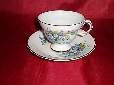 Royal Seagrave Bone China Tea cup w/saucer (blue flowers)