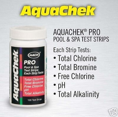   WAY TEST STRIPS 100 POOL AND SPA AQUACHECK CHLORINE PH AND MORE