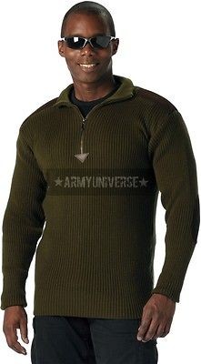 Olive Drab Military 1/4 Zip Up Tactical Commando Sweater