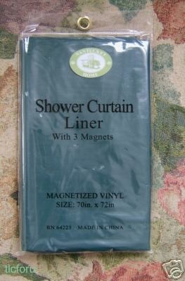 NIP VINYL SHOWER CURTIN LINER HUNTER GREEN 70 X 72