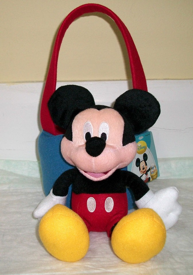 Mickey Mouse Plush Basket Many uses New Ships Priority