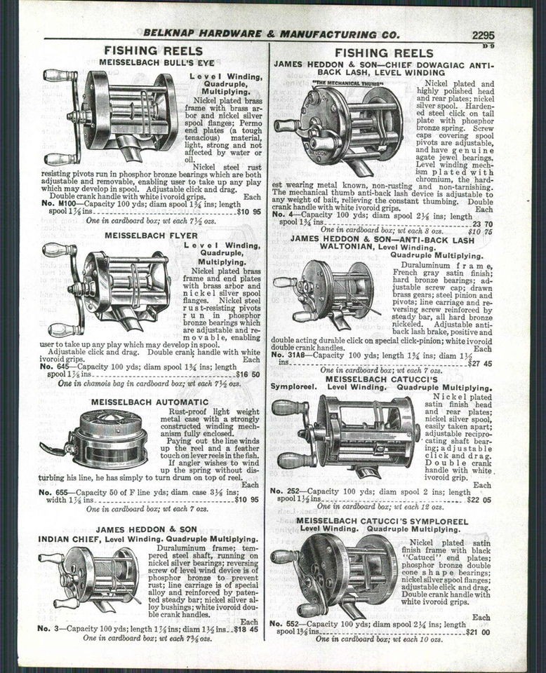 1929 ad James Heddon & Son Choef Dowagiac Fishing Reels Meisselbach 