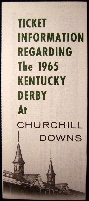   Derby Ticket Information Brochure Churchill Downs Horse Racing