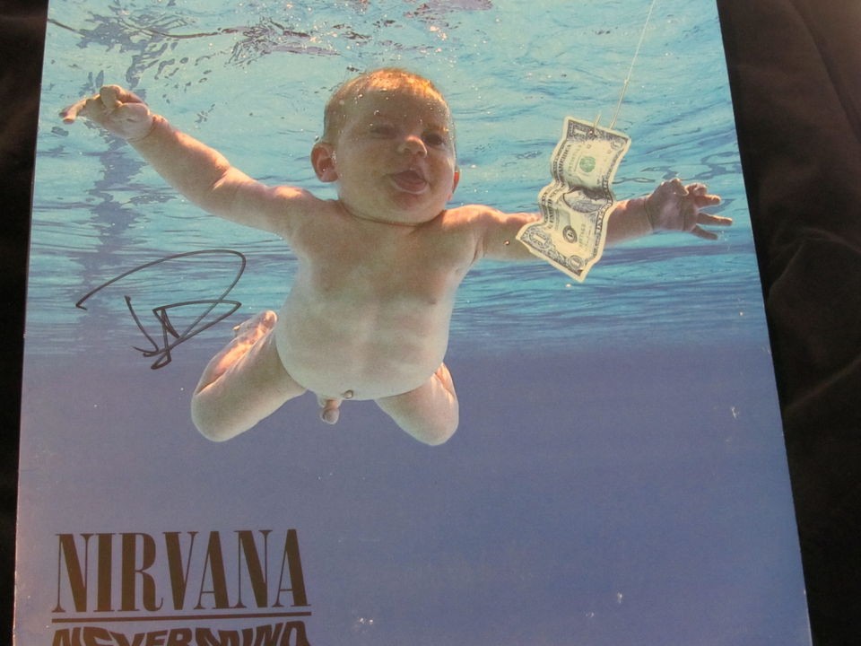    RARE Signed Nevermind LP by Dave Grohl + FOO GUITAR PICK