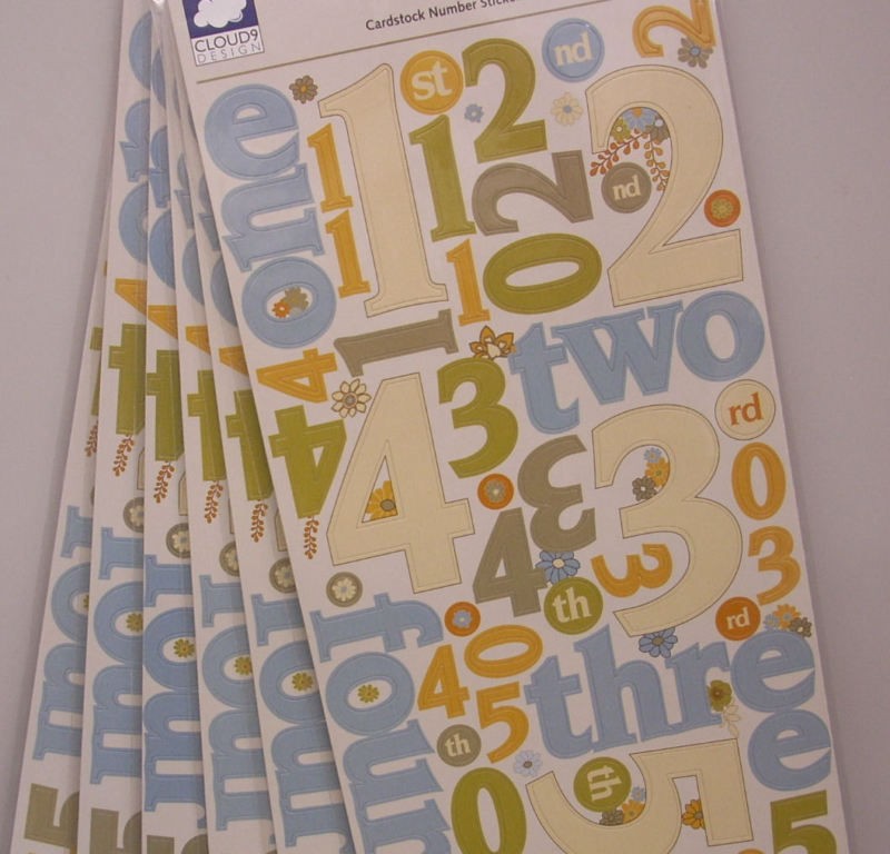 6x Cloud9 Hannah Scrapbooking Large Number Stickers 078