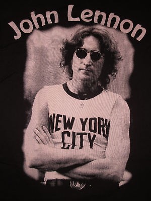 John Lennon NYC T shirt Womens Juniors Tee SzM Blk New