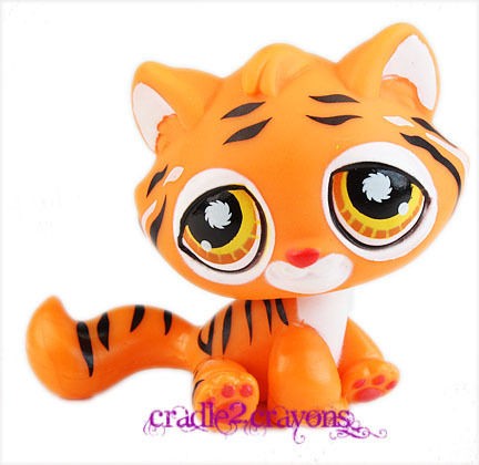 littlest pet shop lps orange bengal tiger cat 905 time