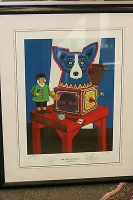   GEORGE RODRIGUE Print POP GOES THE REVEL 1998 Blue Dog Lim Ed 54/1000