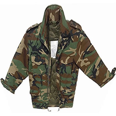Woodland Camouflage M65 M 65 Army Military Field Jacket With Liner