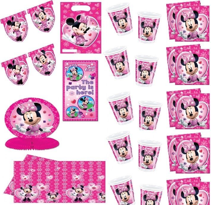 MINNIE MOUSE PINK birthday party decorations plates napkins ect 