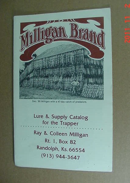 MILLIGAN BRAND LURE SUPPLY CATALOG FOR THE TRAPPER TRAPS LURES